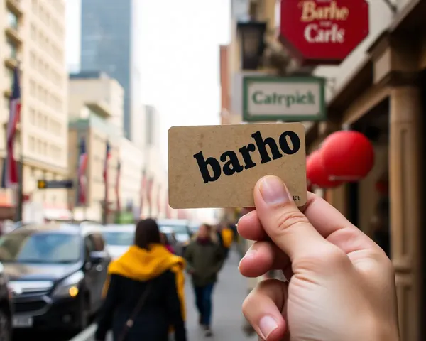 Close-up of Hand Holding Barho Card in City Bustle