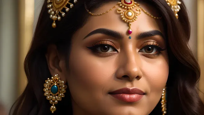 Close-up of Kaliamman's Elegant Face with Serene Expression