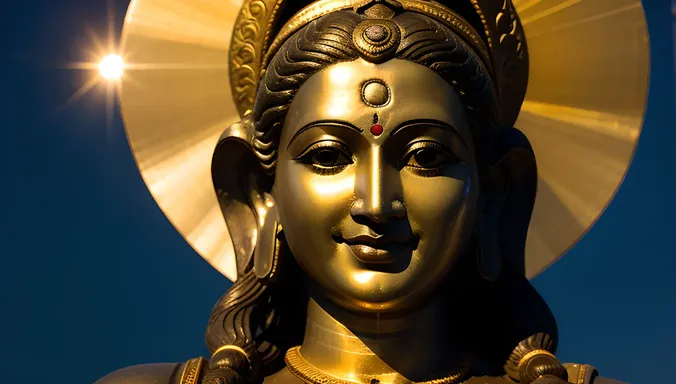 Close-up of Lord Shiva's Glowing Third Eye and Subtle Smile