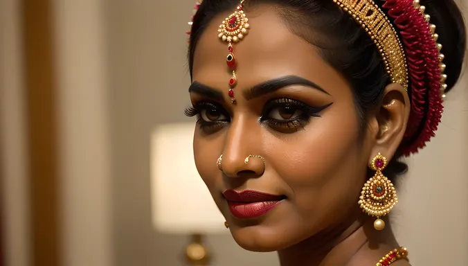 Close-up of Mohiniyattam Dancer's Intricate Makeup