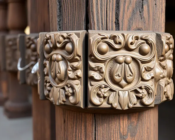 Close-up of Ornate Vagh Baras Post