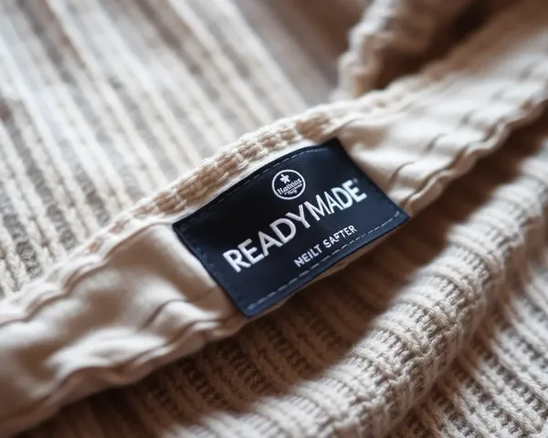 Close-up of Readymade Garment's Label with Typography and Branding