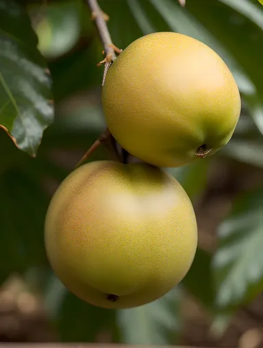 Close-up of Sapera Fruit with Vibrant Green Leaves