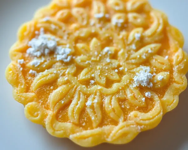Close-up of Soan Papdi with Intricate Gram Flour Patterns.