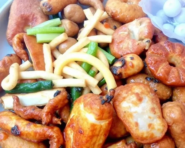 Colorful Air-Fried Food Collage PNG