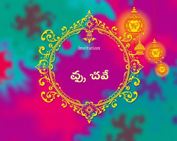 Colorful Background Invitation for Ganesh Annadanam in Telugu