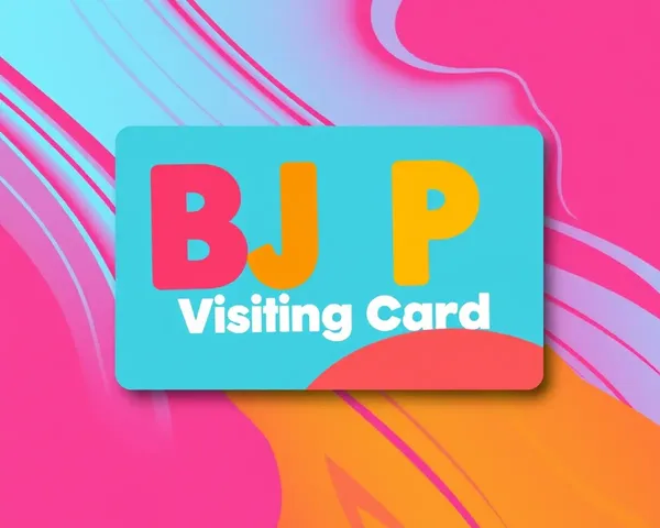 Colorful Bjp Visiting Card Design with Vibrant Background and Playful Font