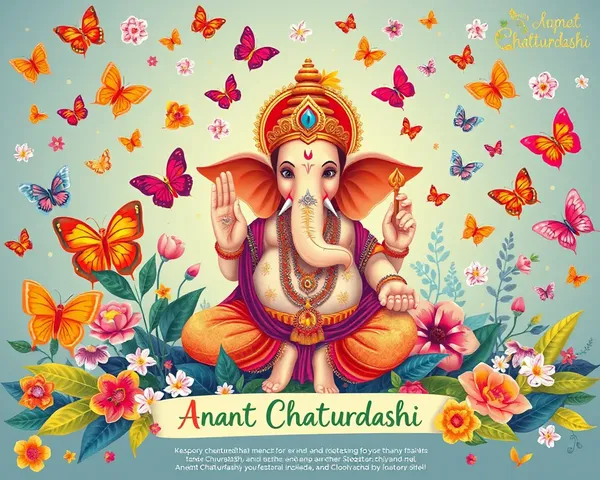 Colorful Butterflies Surround Whimsical Ganesha Idol for Anant Chaturdashi