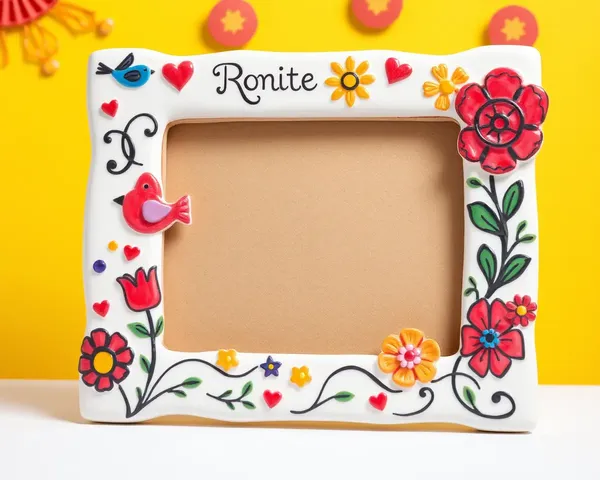 Colorful Ceramic Frame Whimsically Commemorates 1st Anniversary