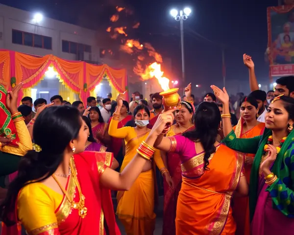 Colorful Dhanteras Festival with Traditional Attire and Music