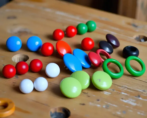 Colorful Ear Rings on Rustic Wooden Table Background