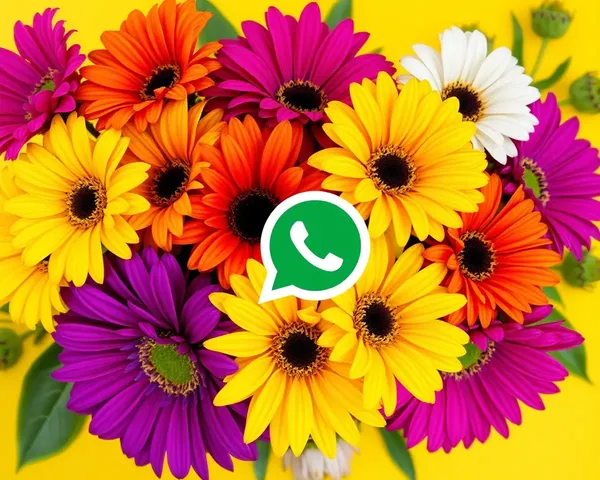 Colorful Flowers and WhatsApp Logo Happy DP
