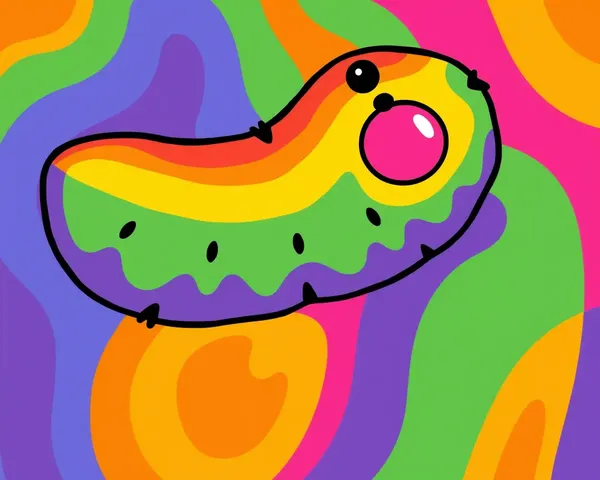 Colorful Illustration of Cutlet with Bold Lines