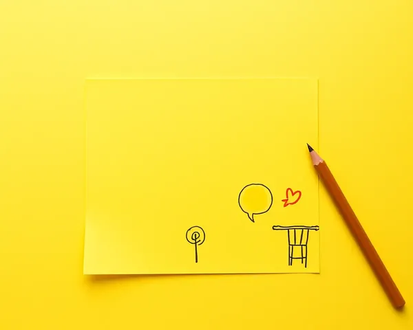 Colorful Illustration on Yellow A4 Size Paper