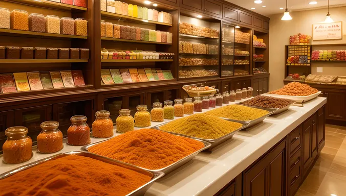 Colorful Indian Sweets Shop with Sheer Khurma and More