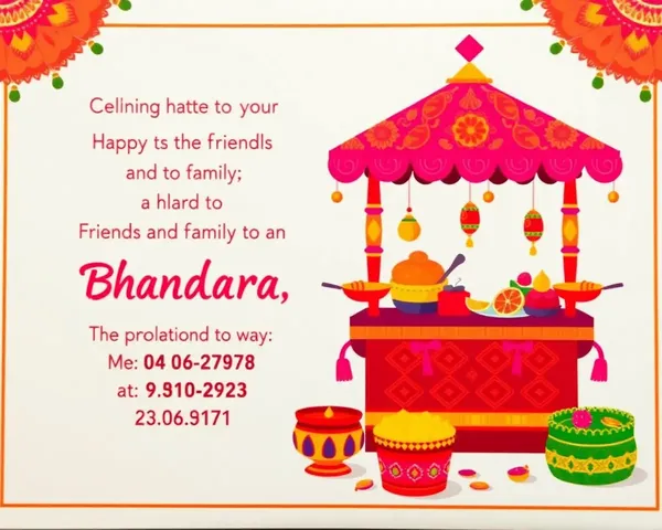 Colorful Invitation Card for Bhandara Celebration