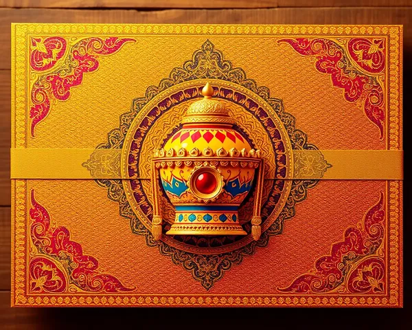 Colorful Invitation Card with Varshitap Parna Centerpiece