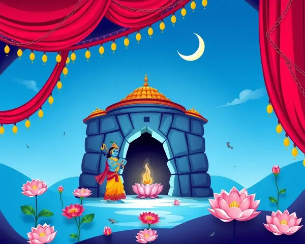 Colorful Janmashtami Clipart PNG Illustration of Prison Cell Scene