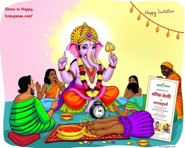 Colorful Lord Ganesha Nimajjanam Ceremony Illustration