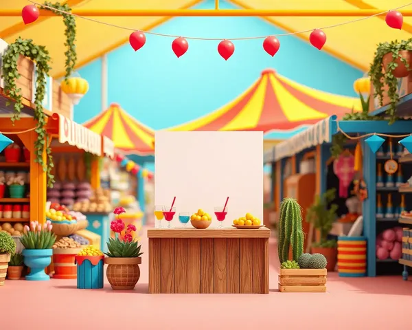 Colorful Market Standee Mockup with Free PSD File Download