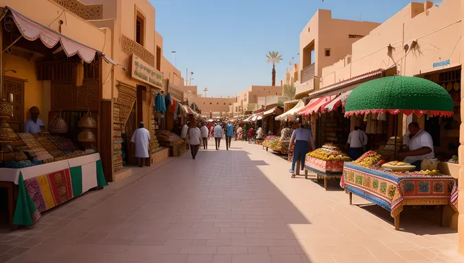 Colorful Markets and Vendors in Sharm El-Sheikh's Bustling Street