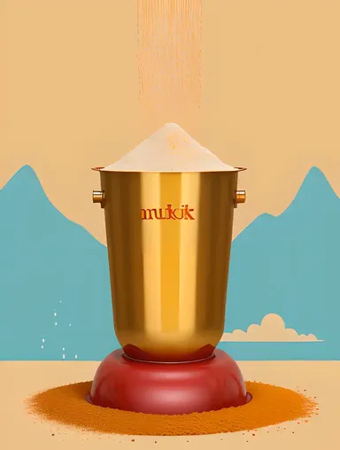 Colorful Murukku-Making Machine Illustration with Flour and Water Flow