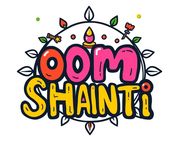 Colorful Om Shanti Logo with Indian Cultural Elements