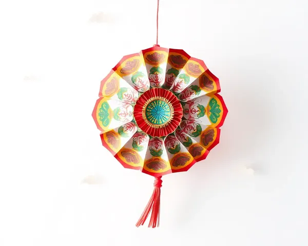 Colorful Paper Pataka in Whimsical Cloudy Background