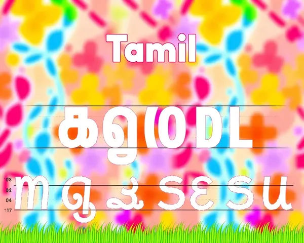 Colorful Tamil Alphabet Tracing Worksheet with Bold Outlines