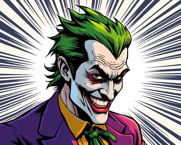 Comic Book Illustration of Joker's Iconic Hair