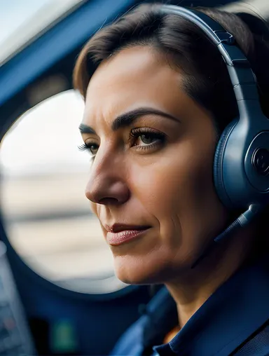 Commercial Pilot Wallpaper HD: Close-Up of Focused Pilot's Face