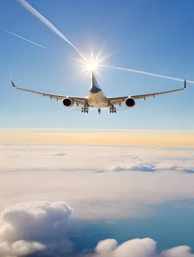 Commercial Pilot Wallpaper HD: Soaring Airliner in Clear Blue Sky