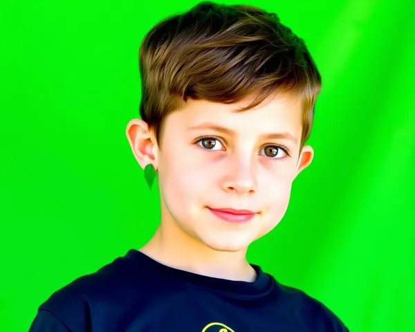 Confident Boy with Leaf Earrings