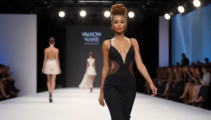Confident Smoking Girl on Fashion Runway