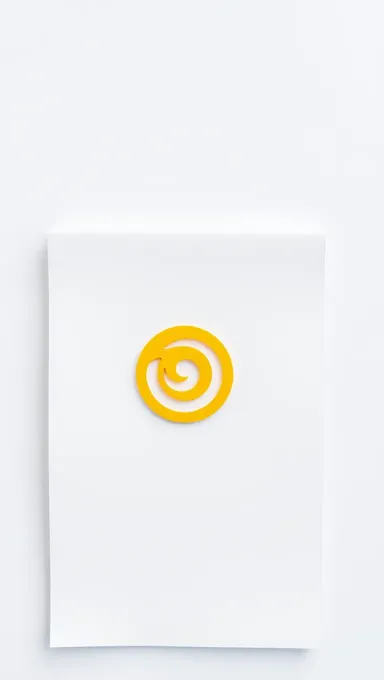 Confident Yellow Spiral Design on Notepad with Subtle Lines