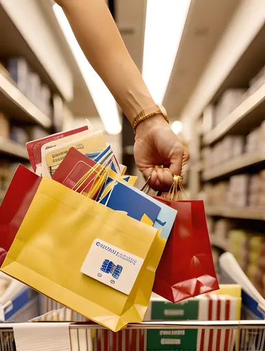 Consumer Spending and Debt Symbolized by Credit Card Images