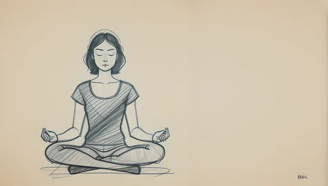 Contemplative Person with Simple Shapes and Lines