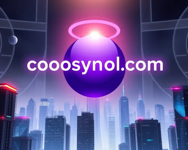Coosymbol.com Logo Hovers Above Futuristic Cityscape