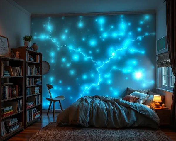 Cozy Bedroom Gloo Wall with Bookshelf and Reading Nook