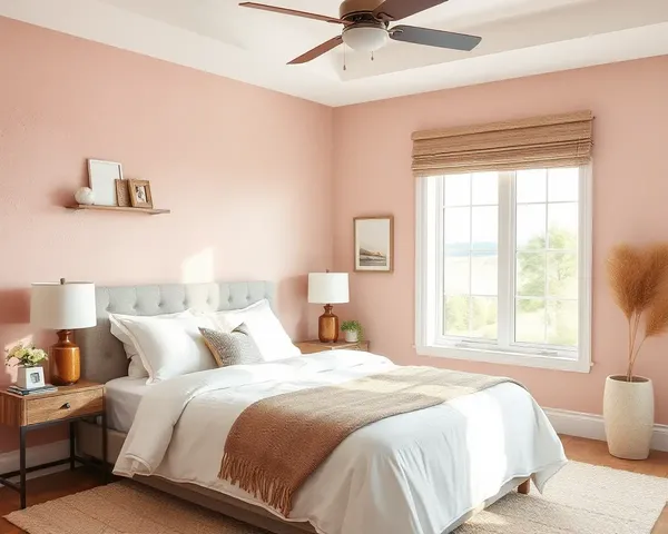 Cozy Bedroom with Seamless Stucco Paint Accent Wall