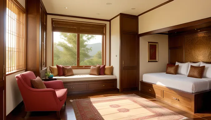 Cozy Bhabhi Themed Bedroom Design with Indian Artwork