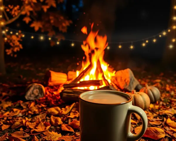 Cozy Bonfire Night with Hot Cocoa and Twinkling Stars