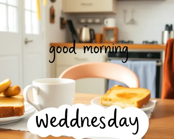 Cozy Breakfast Scene with Good Morning Wednesday Written