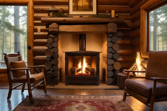 Cozy Cabin Zzz's by Crackling Fire