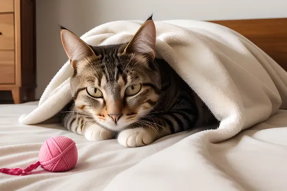 Cozy Cat Zzz's in Soft Blanket