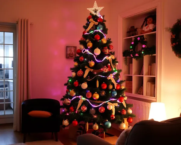 Cozy Christmas Tree Decorations in a Festive Living Room
