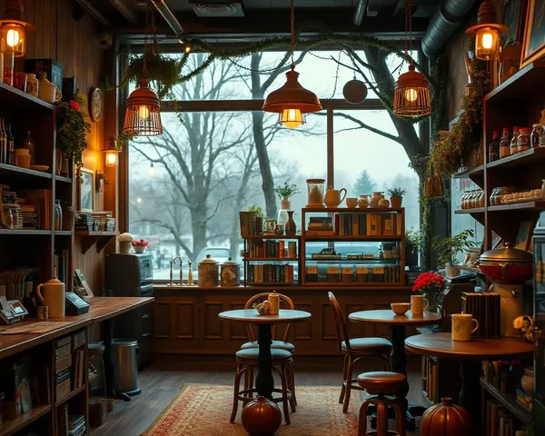 Cozy Coffee Shop with Fantasy World Mockup Free from Distractions