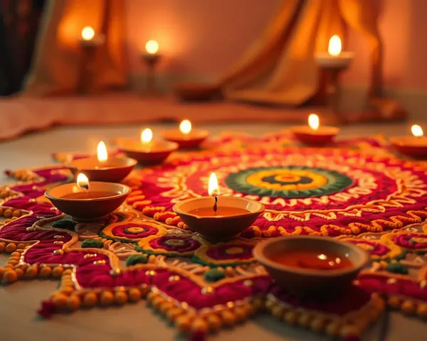 Cozy Dhanteras Decorations with Rangoli and Diyas