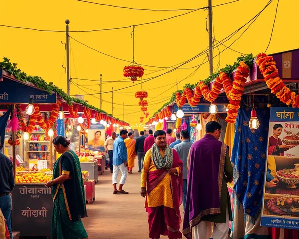 Cozy Diwali Market Scene with Warm Yellow Ambiance