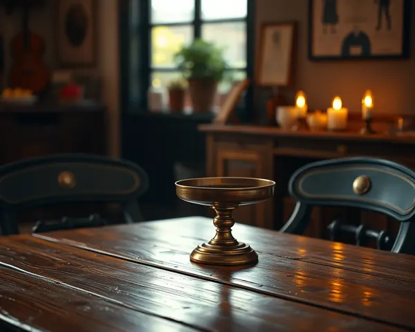 Cozy Dona Pattal on Vintage Wooden Table with Golden Light